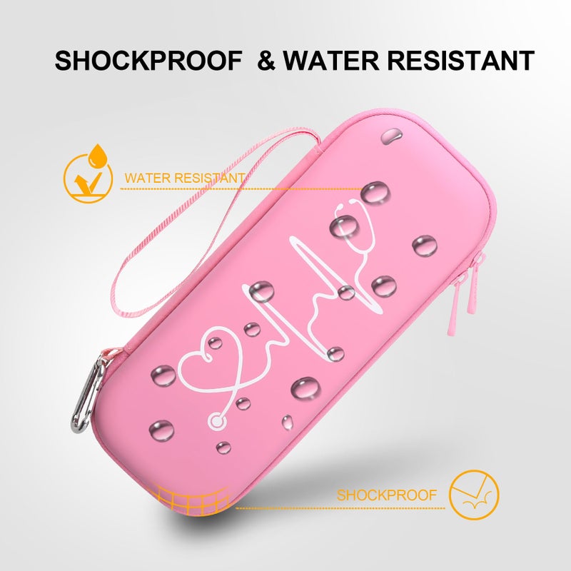 BOVKE Stethoscope Case for 3M Littmann Classic III Monitoring/Lightweight II S.E/Cardiology IV Diagnostic/MDF Acoustica Stethoscopes, Mesh Pocket for Doctor & Nurse Accessories, Pearl Pink - Image 4